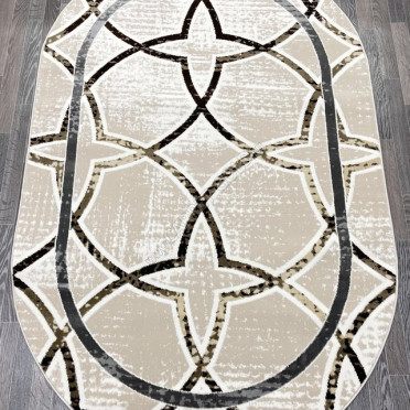 Турецкий ковер 40706A_KAHVE / VIZON ОВАЛ