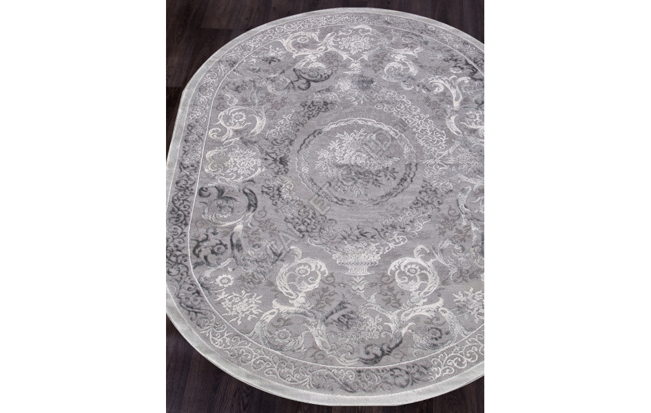 Ковер турецкий овальный 03760A GREY - коллекция ARMINA