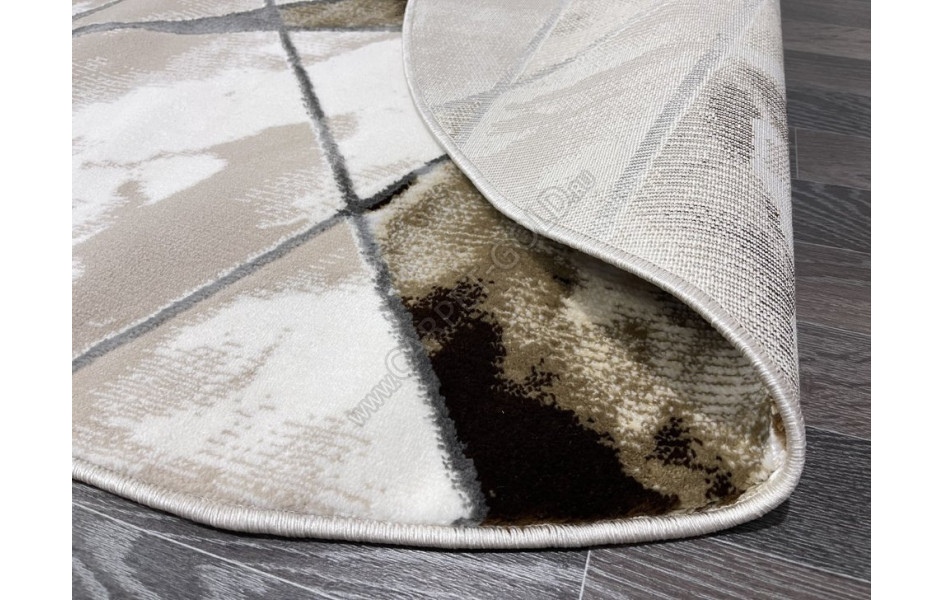 Турецкий ковер 40657B_KAHVE / VIZON ОВАЛ