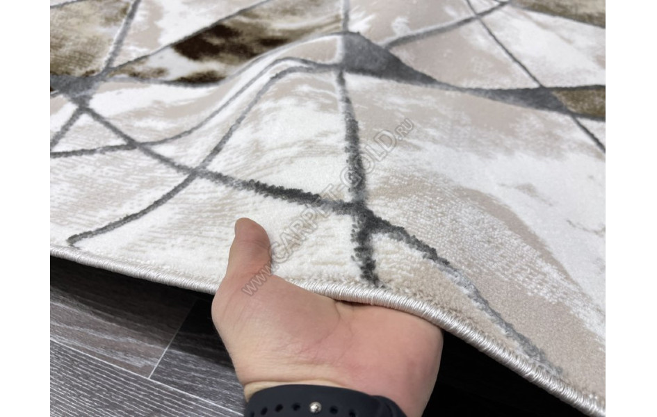 Турецкий ковер 40657B_KAHVE / VIZON ОВАЛ