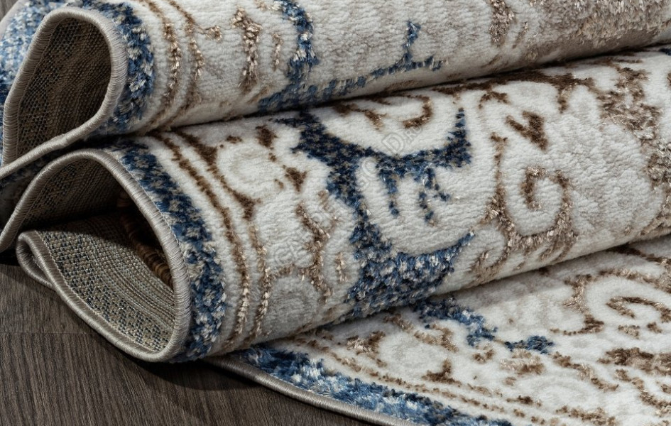 Ковер O1701 - 630 CREAM / BLUE - Овал - коллекция ANTEP